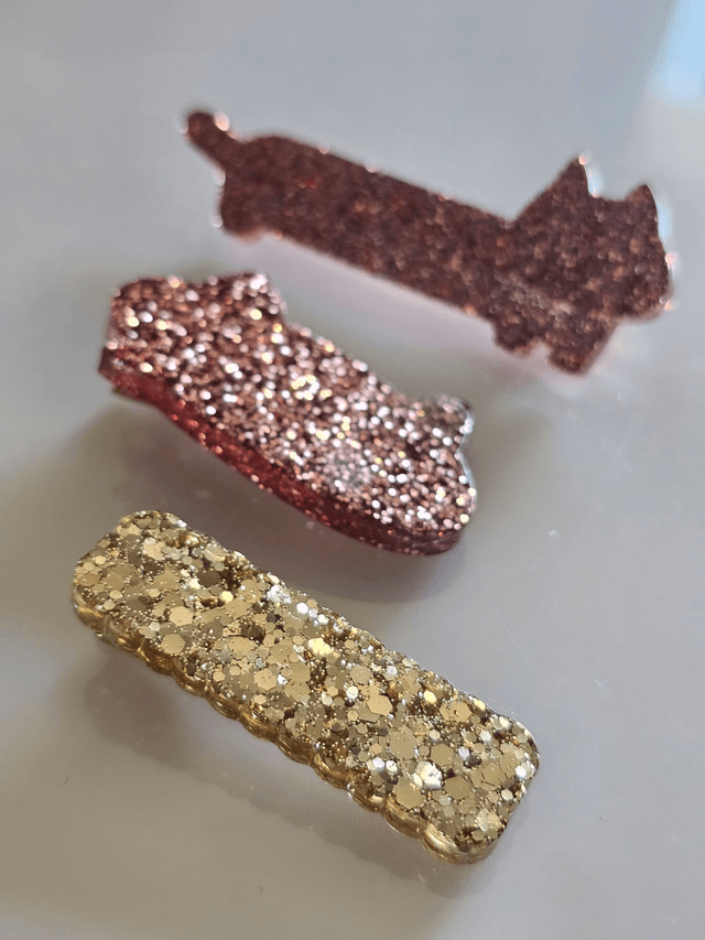 TRIO BARRETTES OR & VIEUX ROSE
