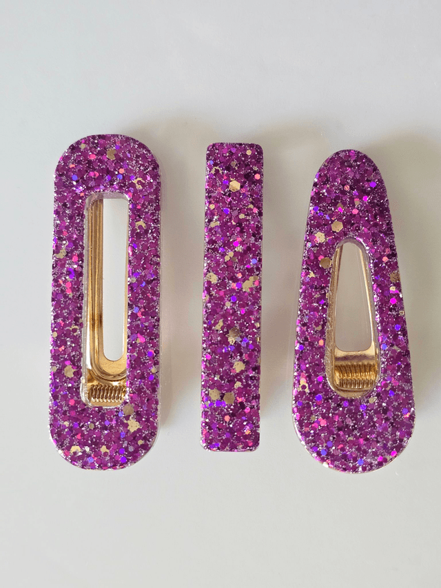 TRIO BARRETTES MAUVES