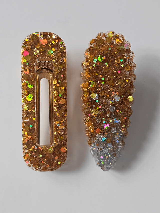 DUOS BARRETTES CONFETTIS OR & ARGENT