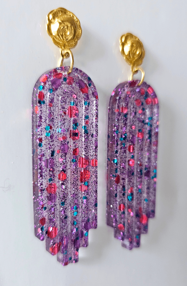 ARTY transparente aux paillettes violettes et fushias