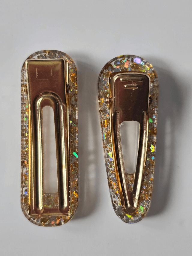 DUOS BARRETTES CONFETTIS OR & ARGENT