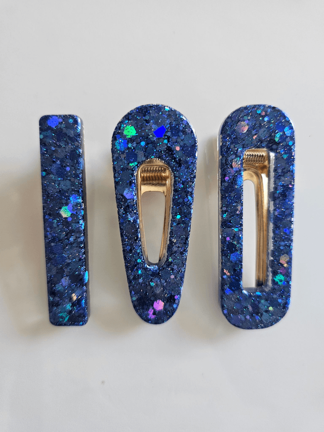 TRIO BARRETTES BLEUES