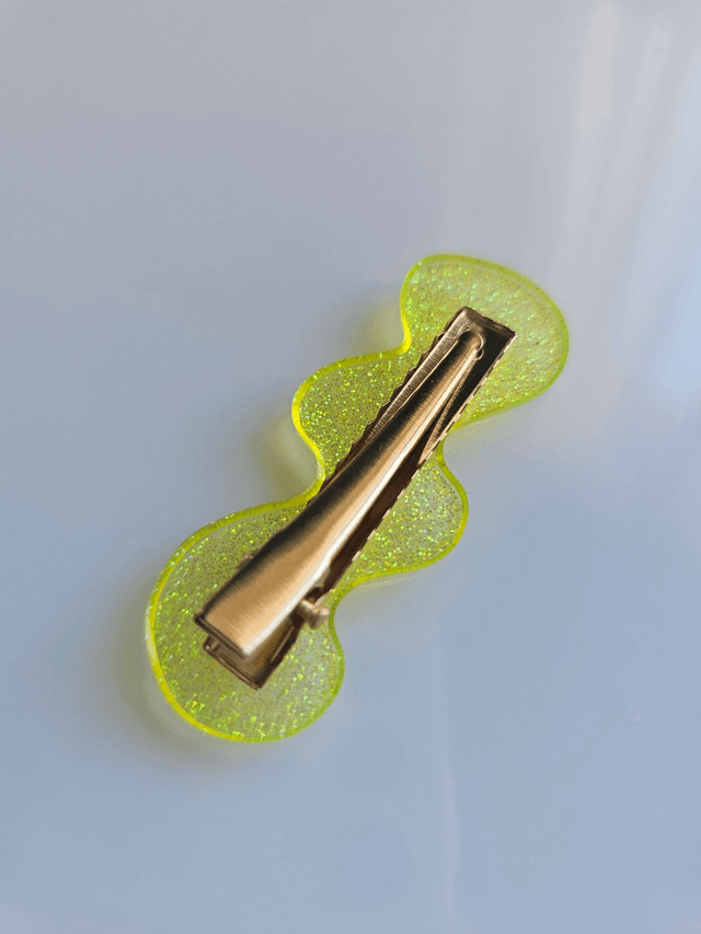 BARRETTE JAUNE FLUO 