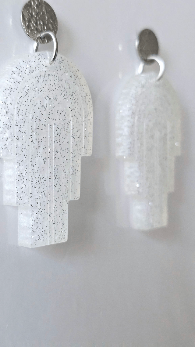 MIAMI blanc aux paillettes argentées