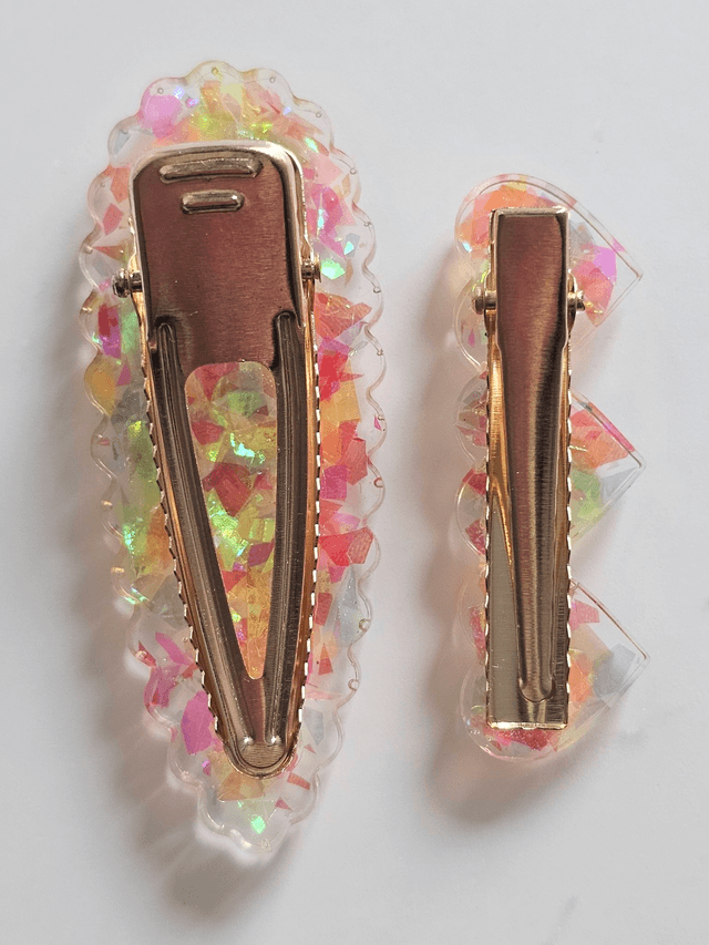 DUOS BARRETTES CONFETTIS FLUOS