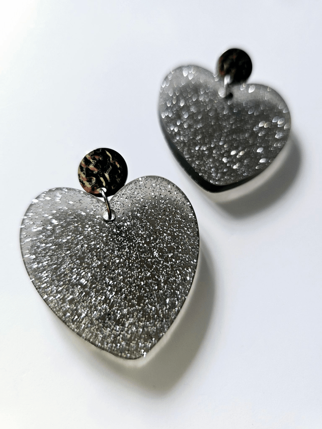 KISS'KISS gris transparent & paillettes argent 