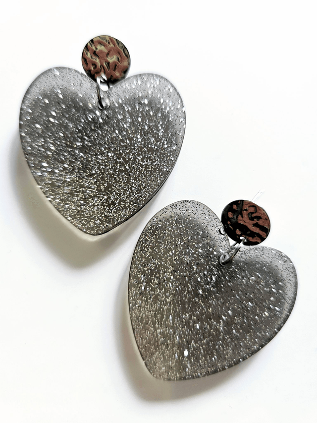 KISS'KISS gris transparent & paillettes argent 
