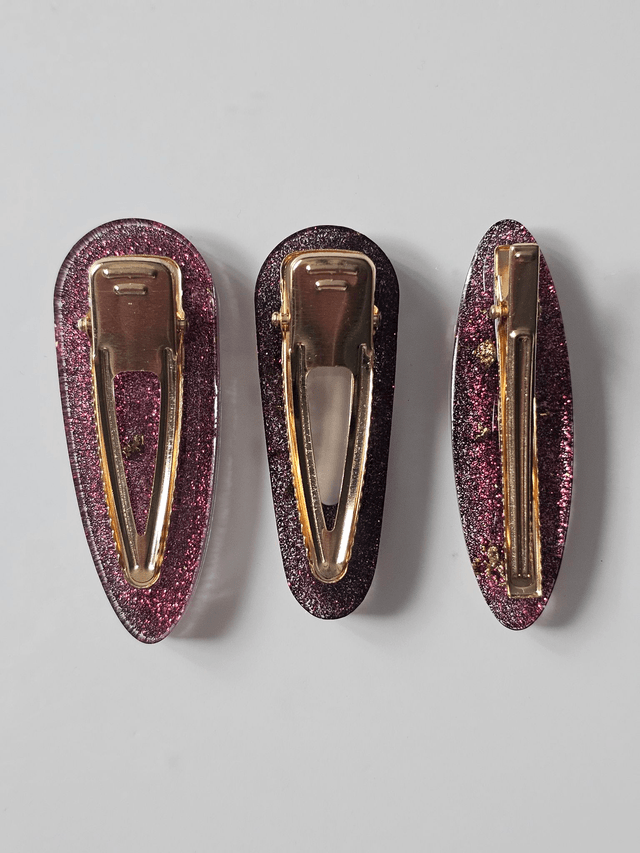 TRIO BARRETTES OR & PRUNE