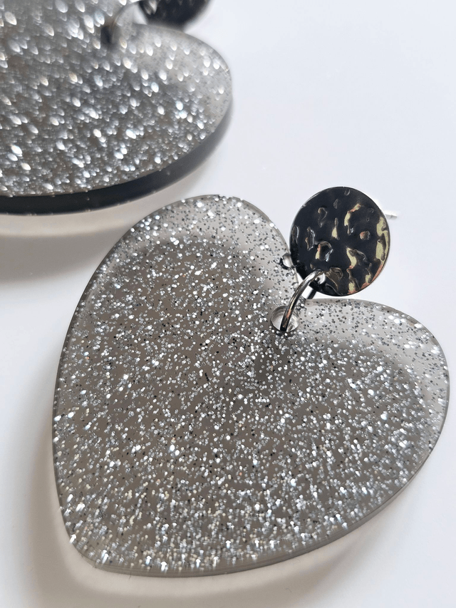 KISS'KISS gris transparent & paillettes argent 