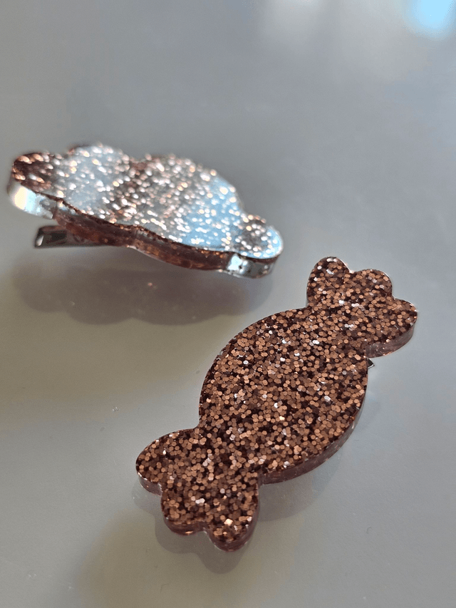 DUO BARRETTES BONBON & NUAGE VIEUX ROSE