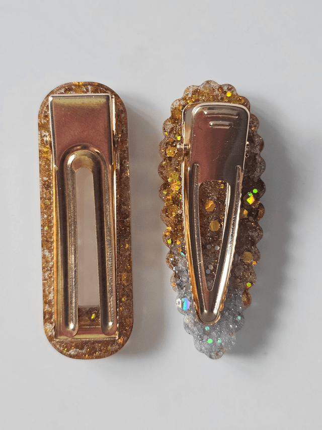 DUOS BARRETTES CONFETTIS OR & ARGENT