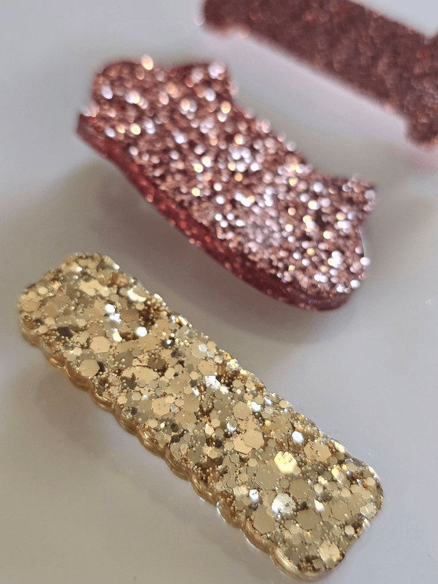 TRIO BARRETTES OR & VIEUX ROSE