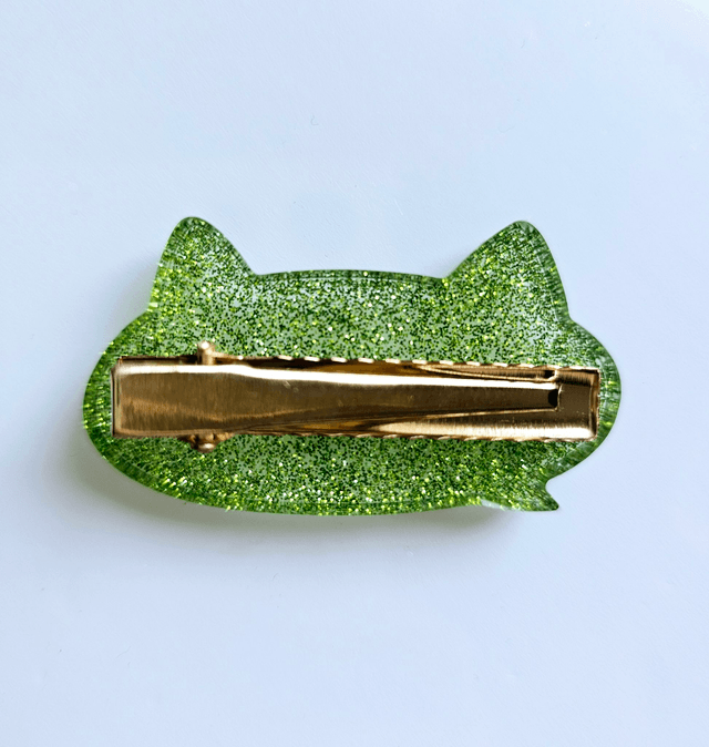 BARRETTE VERT A PAILLETTES