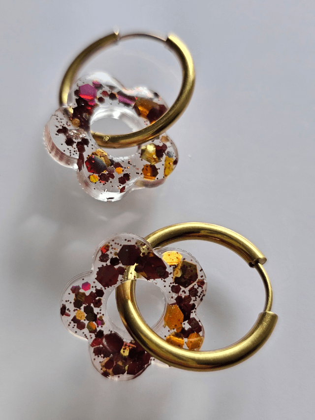 CREOLES EDEN PAILLETTES DORÉES ORANGÉES