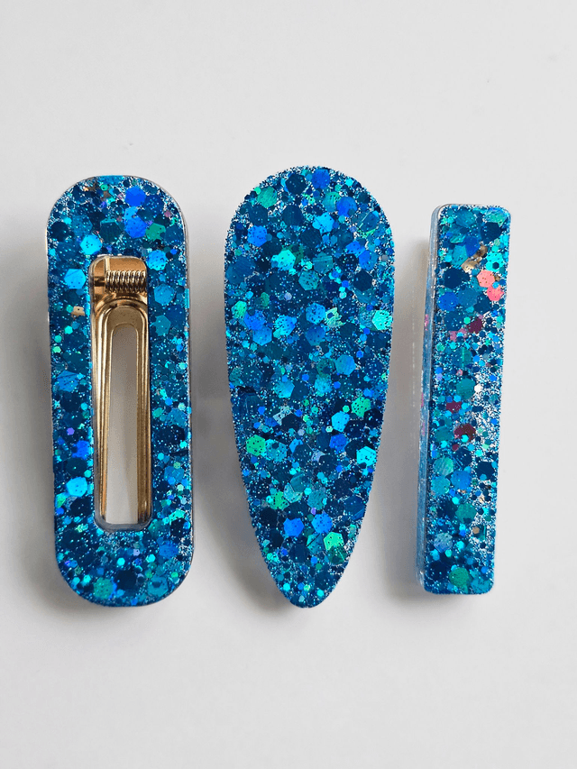 TRIO BARRETTES BLEUES
