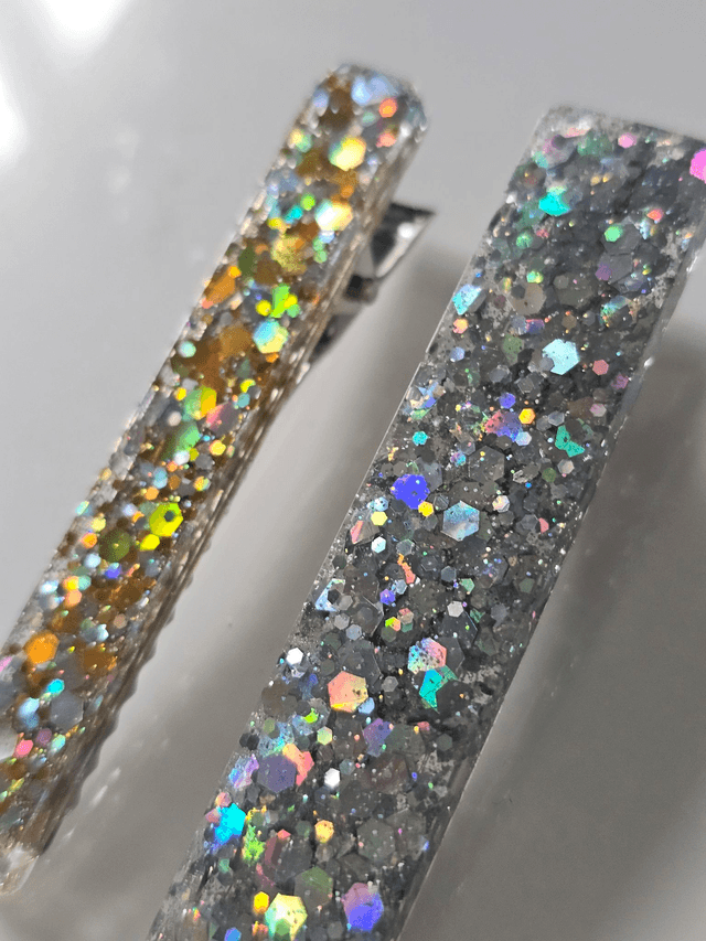 DUOS BARRETTES CONFETTIS OR & ARGENT