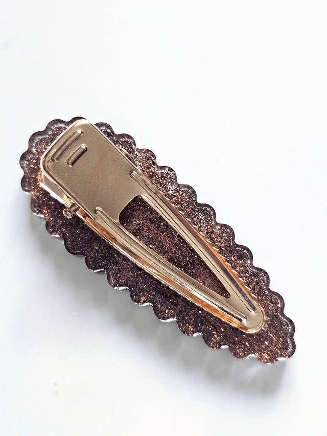 BARRETTE MARRON PAILLETTES 