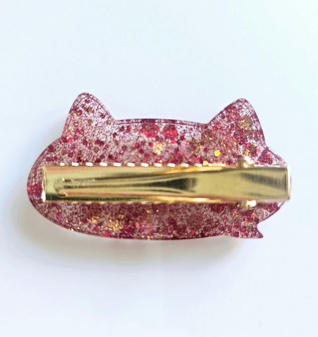 BARRETTE CHAT FUSHIA PAILLETTÉ 