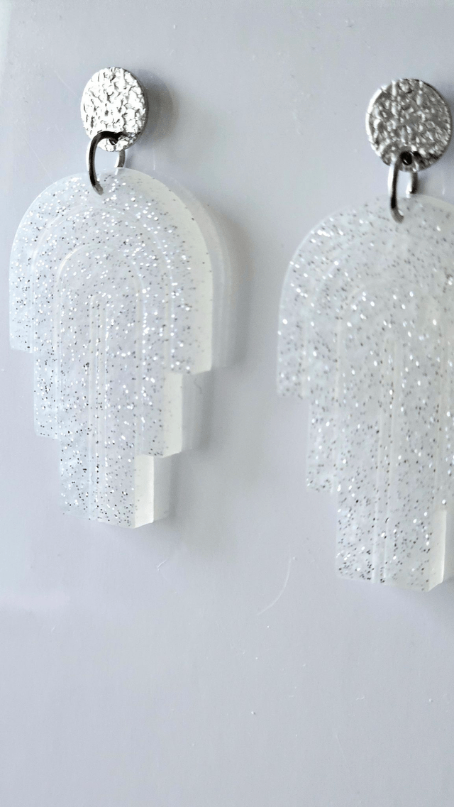 MIAMI blanc aux paillettes argentées