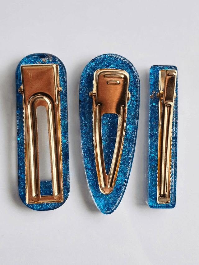 TRIO BARRETTES BLEUES