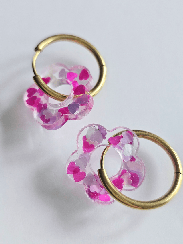 CREOLES EDEN COEURS MAUVES ET ROSES