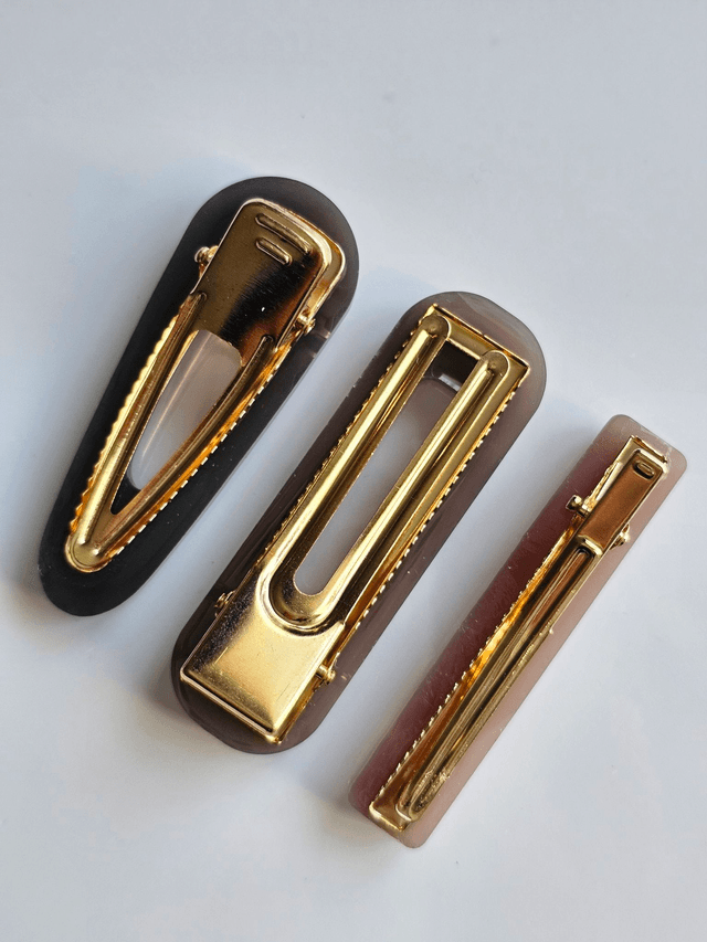TRIO BARRETTES MARRONS 
