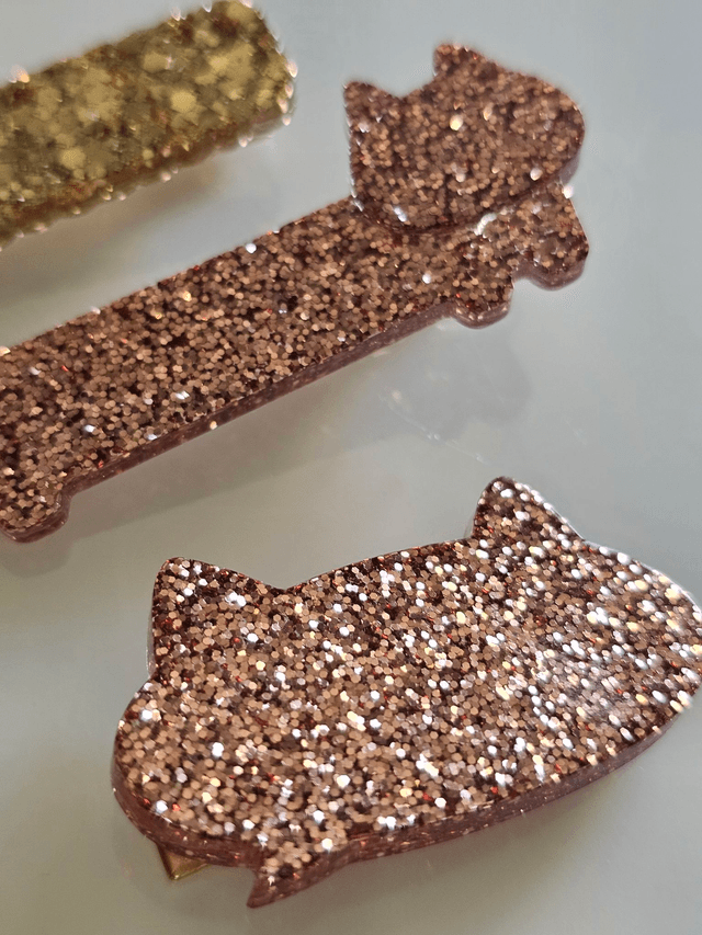 TRIO BARRETTES OR & VIEUX ROSE