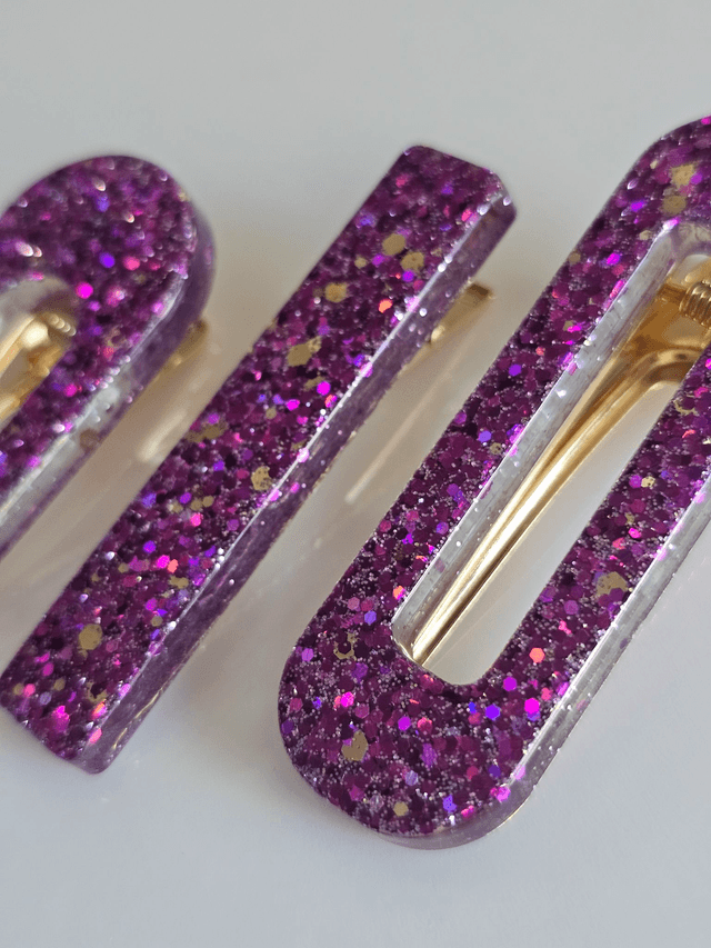 TRIO BARRETTES MAUVES