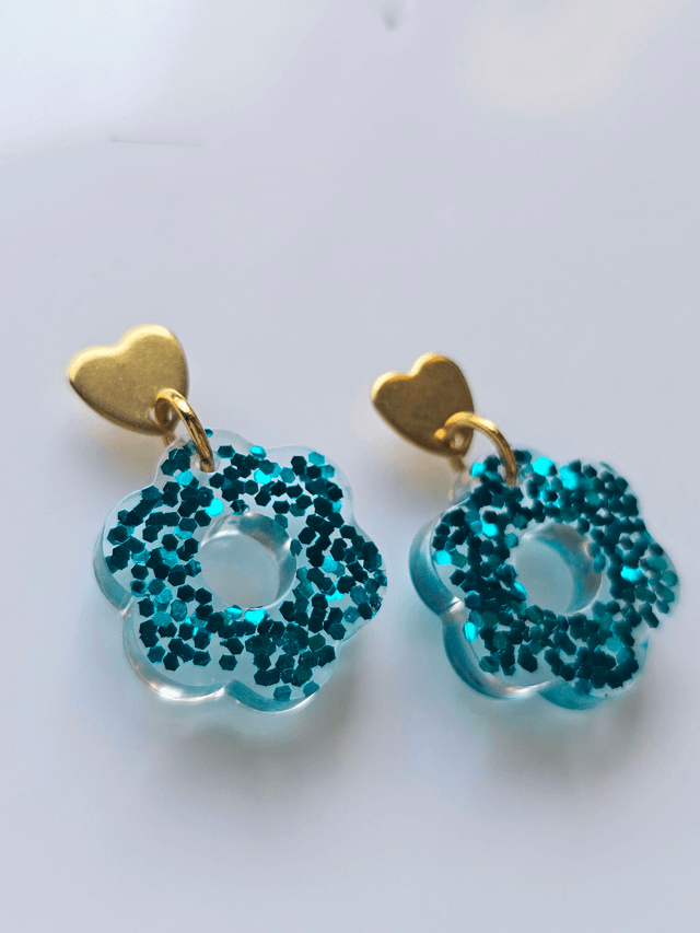 MIAMI & FLEURS EDEN A PAILLETTES BLEUES CANARD 