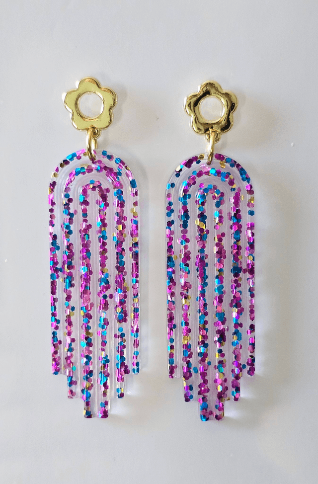 ARTY aux paillettes mauves, bleues & fushias 