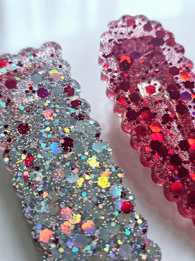 DUO BARRETTES ARGENT FUSCHIA 