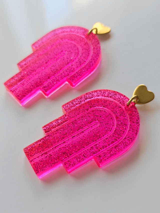 MIAMI rose fluo pailleté
