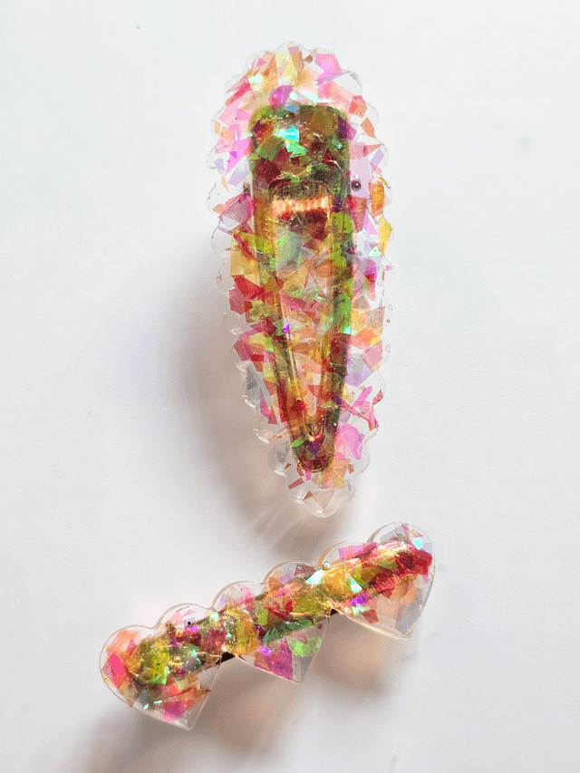 DUOS BARRETTES CONFETTIS FLUOS