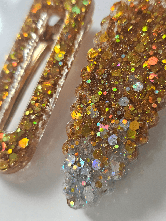 DUOS BARRETTES CONFETTIS OR & ARGENT