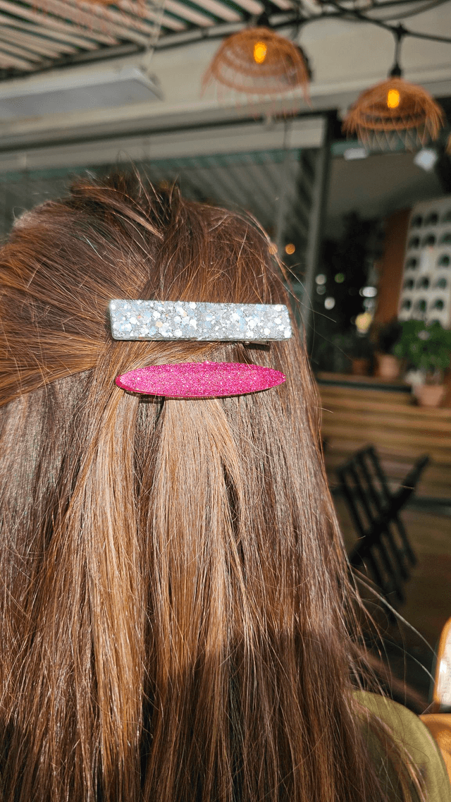BARRETTE ROSE PAILLETTE