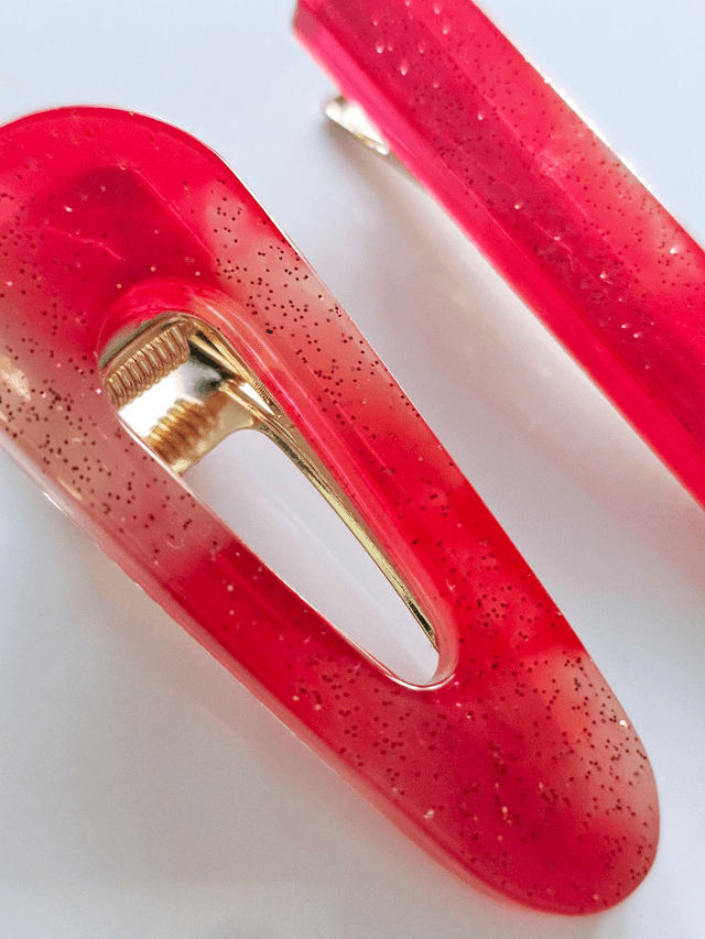 DUO BARRETTES DÉGRADÉ ROUGE ROSE