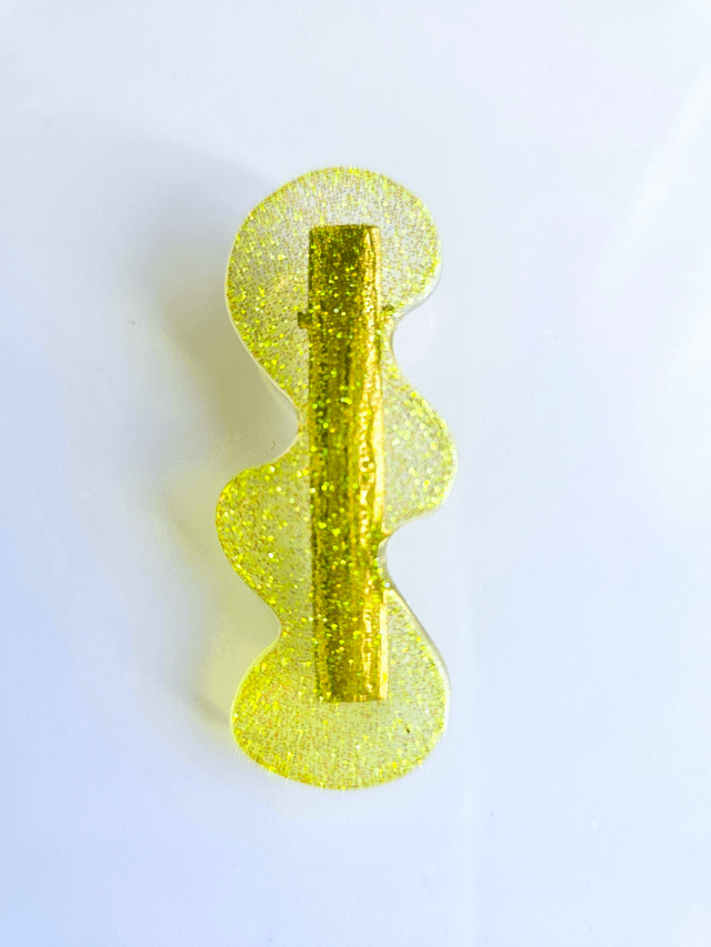 BARRETTE JAUNE FLUO 