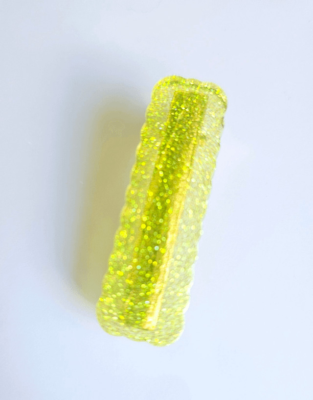 BARRETTE JAUNE FLUO PAILLETTÉ